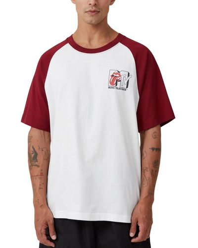 Cotton On Mtv X Rolling Stones Loose Fit T-shirt - Red