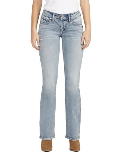 Silver Jeans Co. Britt Low Rise Curvy Fit Slim Bootcut Jeans - Blue