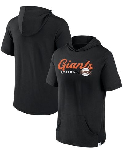 Fanatics San Francisco Giants Offensive Strategy Short Sleeve Pullover Hoodie - Black