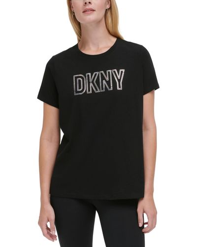 DKNY Sport Cotton Holographic Logo Short-sleeve T-shirt - Black
