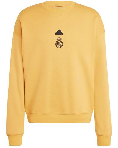 adidas Real Madrid Lifestyle Crew Sweatshirt - Yellow