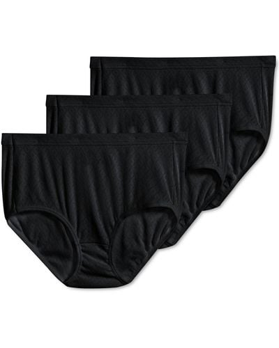 Jockey Elance Breathe Brief 3 Pack Underwear 1542 - Black