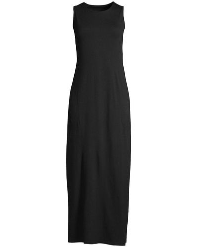 Lands' End Cotton Jersey Sleeveless Swim Cover-up Maxi Dress - Black