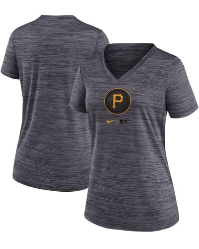 Nike Pittsburgh Pirates 2023 City Connect Velocity Practice Performance V-neck T-shirt - Blue