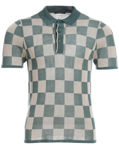 Bellemere New York Bellemere Checkered Polo Shirt - Blue