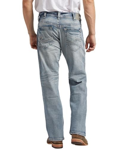 Silver Jeans Co. Men's Gordie Extra Loose-fit Straight Stretch Jeans - Blue
