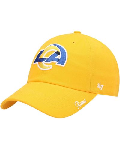 '47 Los Angeles Rams Miata Clean Up Secondary Logo Adjustable Hat - Yellow