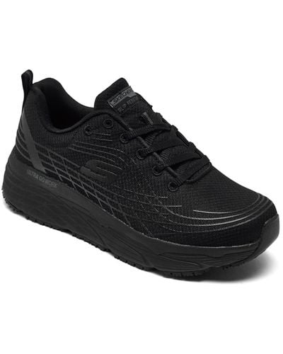 Skechers Relaxed Fit Max Cushioning Elite Slip-resistant Work Sneakers From Finish Line - Black