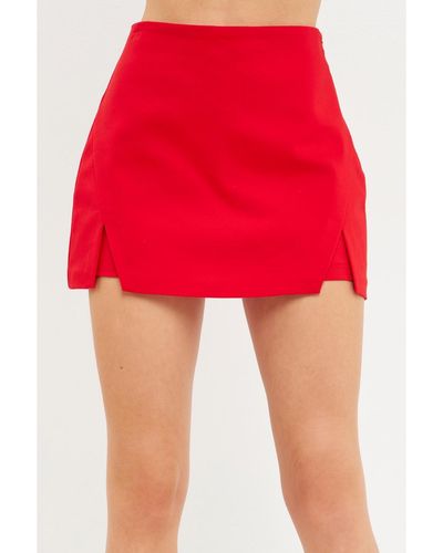 Endless Rose Cut Out Mini Skort - Red