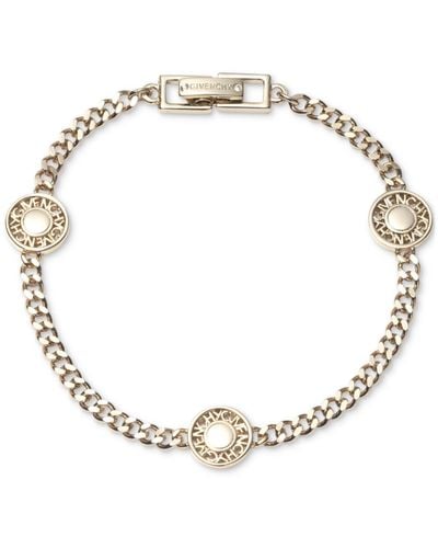 Givenchy Tone Logo Coin Chain Link Bracelet - Metallic