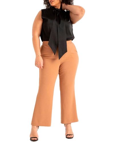 Eloquii Plus Size The 365 Suit Crop Flare Leg Trouser - Orange