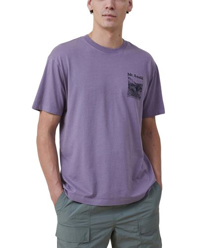 Cotton On Premium Loose Fit Art T-shirt - Purple