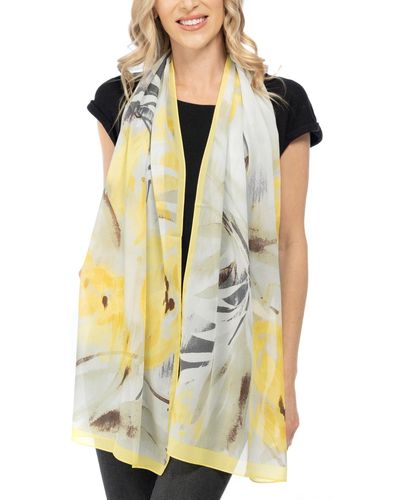 Vince Camuto Tulip Breeze Printed Oblong Scarf - Yellow