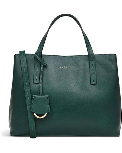 Radley Dukes Place Leather Small Zip Top Satchel - Green