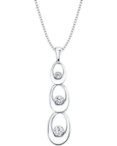 Sirena Diamond Graduated Ovals 18" Pendant Necklace (1/5 Ct. T.w. - Metallic