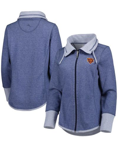 Tommy Bahama Chicago Bears Sport Sun Fade Full-zip Sweatshirt - Blue