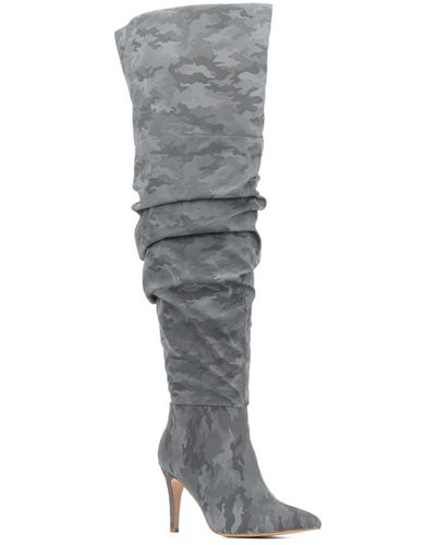 FASHION TO FIGURE Sana Scrunched Thigh High -wide Width - Gray