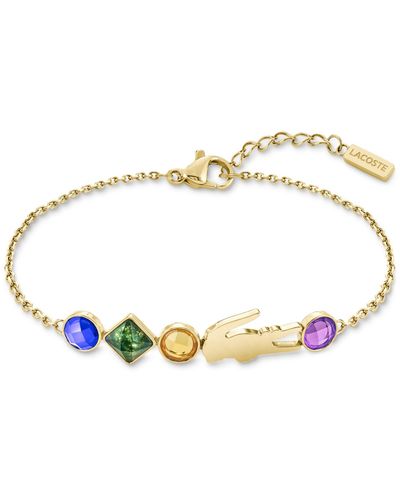 Lacoste Tone Deva Multicolor Stone Charm Bracelet - Metallic