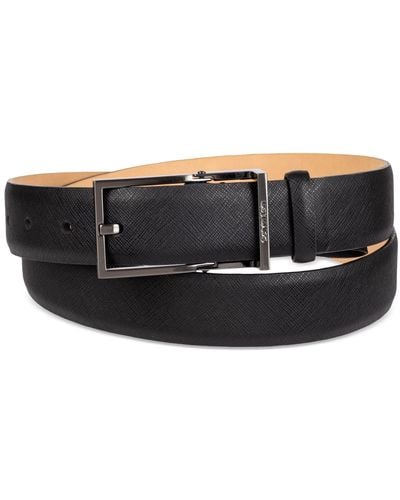 Calvin Klein Hinge Harness Leather Belt - Black