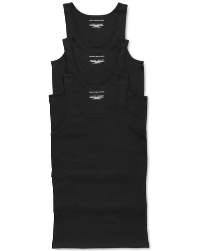 Tommy Hilfiger Three-pack Cotton Classics Tank Top Shirts - Black