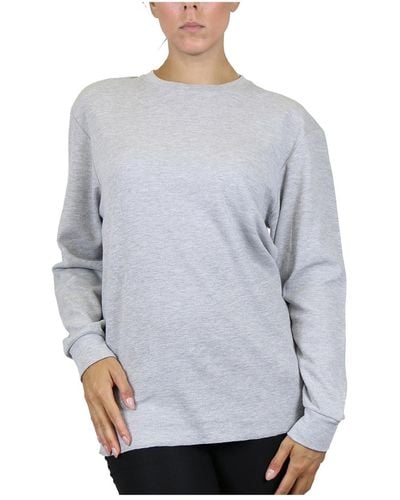 Galaxy By Harvic Loose Fit Waffle Knit Thermal Shirt - Gray