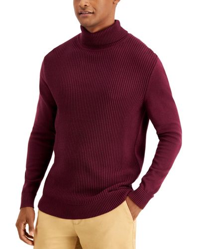 Club Room Textured Cotton Turtleneck Sweater