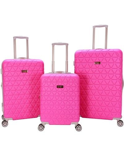 Jessica Simpson Dreamer 3 Piece Hardside luggage Set - Pink