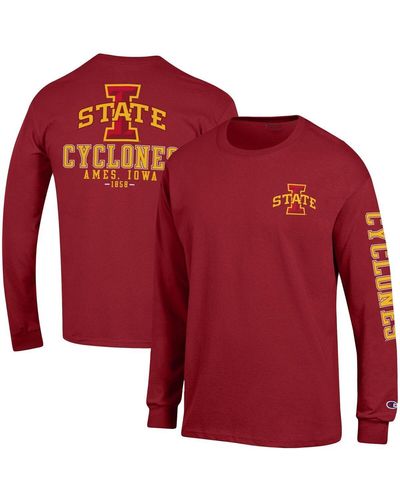 Champion Iowa State Cyclones Team Stack Long Sleeve T-shirt - Red