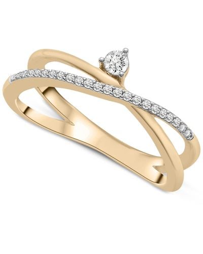 Wrapped in Love Diamond Crossover Ring (1/6 Ct. T.w. - Metallic
