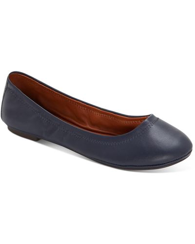 Lucky Brand Emmie Leather Leopard Print Ballet Flats - Blue