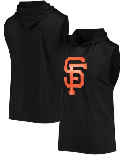 Stitches San Francisco Giants Sleeveless Pullover Hoodie - Black