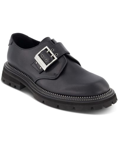 Karl Lagerfeld Leather Monk Strap Shoes - Black