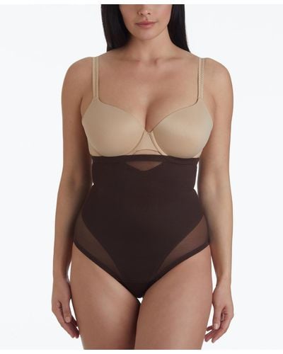 Miraclesuit Extra Firm Tummy-control High-waist Sheer Thong 2778 - Brown
