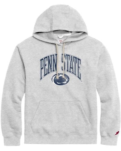 League Collegiate Wear Distressed Penn State Nittany Lions Tall Arch Essential Pullover Hoodie - Gray