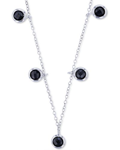 Macy's Spinel Bezel Dangle 18" Statement Necklace (1-3/8 Ct. T.w. - Black