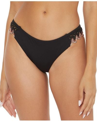 Becca Layla Crochet-trim Hipster Bikini Bottoms - Black