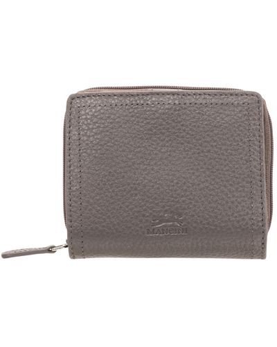 Mancini Pebbled Collection Rfid Secure Mini Clutch Wallet - Gray