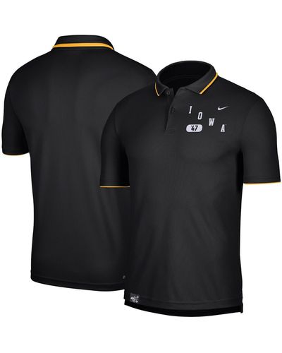 Nike Iowa Hawkeyes Wordmark Performance Polo Shirt - Black