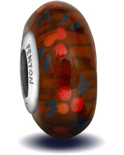 Fenton Glass Jewelry: Berry Harvest Glass Charm - Orange