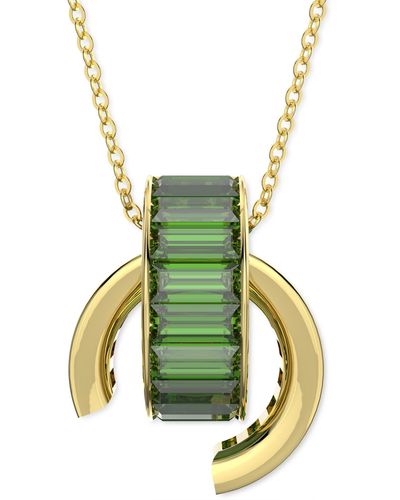 Swarovski Matrix Crystal 25-5/8" Pendant Necklace - Green