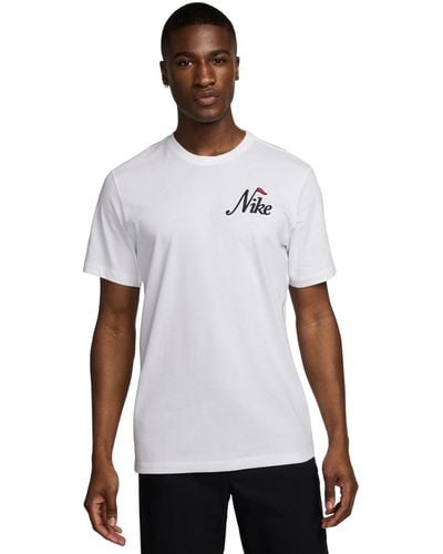 Nike Classic-fit Embroidered Logo Graphic Golf T-shirt - White
