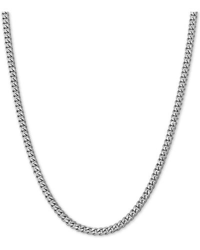 Giani Bernini Cuban Link 20" Chain Necklace In Sterling Silver - Metallic