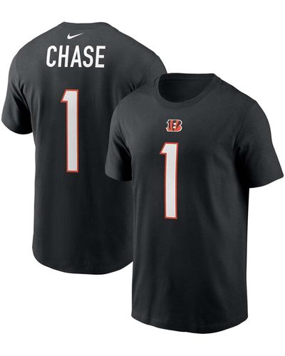Nike Ja'marr Chase Cincinnati Bengals 2021 Nfl Draft First Round Pick Player Name And Number T-shirt - Black