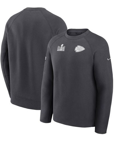 Nike San Francisco 49ers Super Bowl Lviii Opening Night Tech Fleece Pullover Sweatshirt - Gray