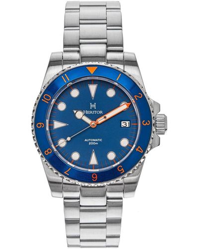 Heritor Men Luciano Stainless Steel Watch - Blue