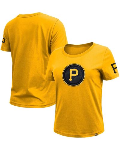 KTZ Pittsburgh Pirates 2023 City Connect Cap Logo T-shirt - Yellow