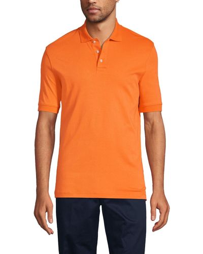 Lands' End School Uniform Short Sleeve Interlock Polo Shirt - Orange