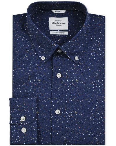 Ben Sherman Slim-fit Textured Shirt - Blue