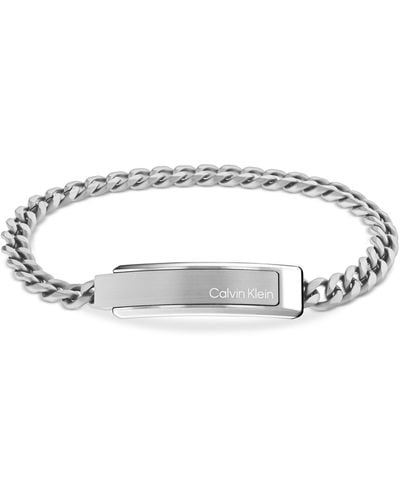 Calvin Klein Stainless Steel Curb Chain Bracelet - Metallic