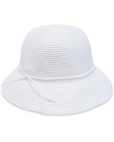 Style & Co. Packable Straw Cloche Hat - White